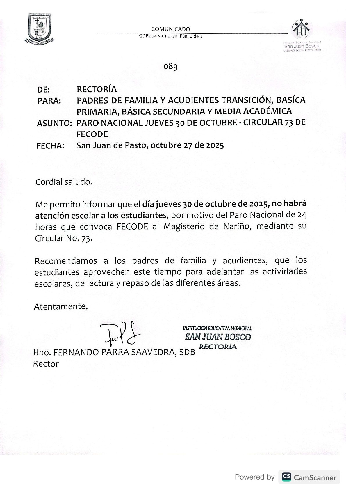 paro fecode paro fecode